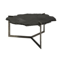 Load image into Gallery viewer, Stone And Iron Free Form Distressed Coffee Table - Black And Gold