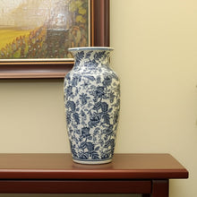 Load image into Gallery viewer, Chinoiserie Porcelain Urn Table Vase - Blue / White