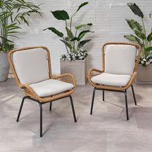 Load image into Gallery viewer, Outdoor Wicker Club Chair With Cushions (Set of 2)