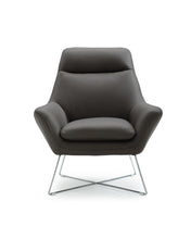 Load image into Gallery viewer, Modern Top Grain Italian Leather Accent Chair - Dark Gray