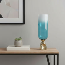 Load image into Gallery viewer, Ombre Pedestal Table Vase (565457) - Blue / Gold