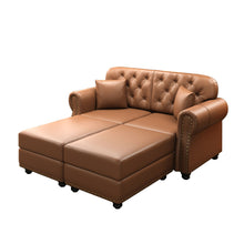 Load image into Gallery viewer, Upholstered Sofa With Nailhead Trim, Rolled Armrests With Ottoman