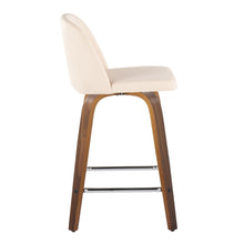 Load image into Gallery viewer, Toriano - Mid Century Modern Fixed Height Counter Stool With Swivel & Square Footrest (Set of 2)