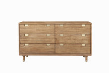 Load image into Gallery viewer, Solid Wood Six Drawer Double Dresser - Sandy Brown