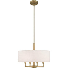 Load image into Gallery viewer, 23" Four Light Dimmable Chandelier With Shades - Antiqued Brass