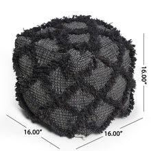 Load image into Gallery viewer, Jumanji - Handcrafted Wool And Cotton Pouf - Brown