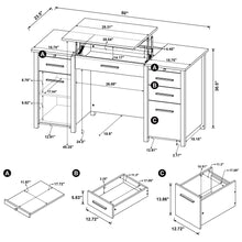 Load image into Gallery viewer, Rayna - 4 Drawer Office Desk With Lift-Top