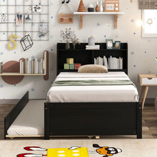 Load image into Gallery viewer, Twin Bed With Trundle, Bookcase