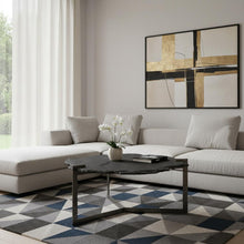 Load image into Gallery viewer, Stone And Iron Free Form Distressed Coffee Table - Black And Gold