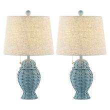 Load image into Gallery viewer, Urn Table Lamps With Empire Shades (Set of 2) - Blue