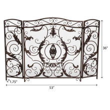 Load image into Gallery viewer, Mariella - Traditional Floral Iron Fireplace Screen With Ornate Design