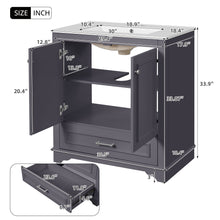 Load image into Gallery viewer, Bathroom Vanity With Sink, Cabinet & 2 Soft Closing Doors & Adjustable Shelf