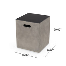 Load image into Gallery viewer, Modern Design Mgo Tank Holder Side Table With Ceramic Top - Black / Gray
