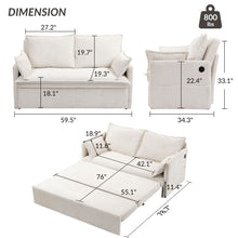 Load image into Gallery viewer, Pull Out Sofa Bed, Convertible Sleeper Sofa Couch, Side Storage, And USB / C - Type Charging Ports Chair