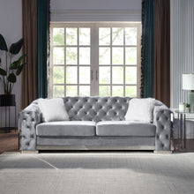 Load image into Gallery viewer, 2 Seater Sofa With Button Tufted Diamond Grid & 2 Pillows For Living Room