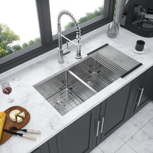 Load image into Gallery viewer, Modern Double Bowl Undermount Kitchen Sink 50 / 50 Design Stainless Steel