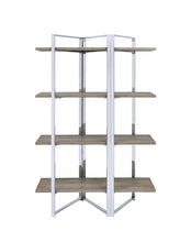 Load image into Gallery viewer, Four Tier Etagere Bookcase - Natural / Silver
