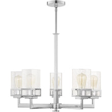Load image into Gallery viewer, 29" Five Light Dimmable Chandelier With Shades - Silver
