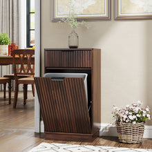 Load image into Gallery viewer, Tilt Out Trash Can Cabinet With Wave Textured Drawer & Pull Out Bin