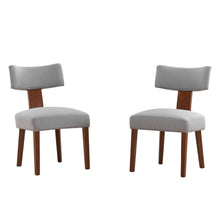 Load image into Gallery viewer, Linen Solid Wood Dining Side Chairs (Set of 2) - Gray / Brown