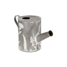 Load image into Gallery viewer, Galvanized Flowers Hand Painted Decorative Watering Can (635817) - Gray / White
