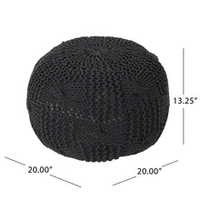 Load image into Gallery viewer, Bordeaux - Knitted Round Pouf