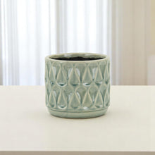 Load image into Gallery viewer, Geometric Round Pot Planter (487478) - Green