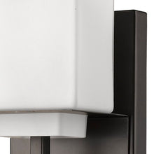 Load image into Gallery viewer, One Light White Glass Wall Sconce - Bronze
