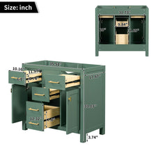 Load image into Gallery viewer, Freestanding Bathroom Vanity With 4 Drawers & 2 Cabinets - Green