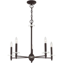 Load image into Gallery viewer, 22'' Five-Light Dimmable Chandelier With Shades - Bronze