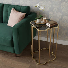 Load image into Gallery viewer, Glass Free Form End Table - Gold And Black