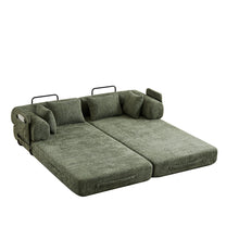 Load image into Gallery viewer, Convertible Sleeper Sofa Bed With Cylindrical Pillow