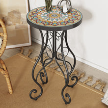Load image into Gallery viewer, Colorful Outdoor Side Table With Ceramic Tile Top