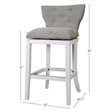 Load image into Gallery viewer, Upholstered Swivel Stool With Back