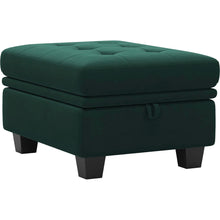 Load image into Gallery viewer, Velvet Tufted Storage Ottoman (714388) - Green / Black