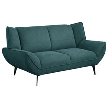 Load image into Gallery viewer, Logan - Flared Arm Loveseat Lounge Sofa - Teal Blue