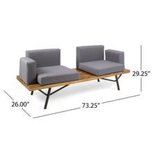 Load image into Gallery viewer, 2 Piece Patio Set With Loveseat And Coffee Table - Natural / Dark Gray