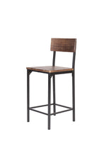 Load image into Gallery viewer, Reclaimed Wood And Metal Counter Height Bar Chairs (Set of 2) - Brown And Black