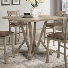 Load image into Gallery viewer, Modern Farmhouse Square Counter Table Solid Wood Rubberwood Antique Finishing Rustic Look Distressed Look Wire Brushed For 4 Seaters - Grayish Brown