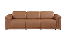Load image into Gallery viewer, Top Grain Leather Reclining Metal USB Sofa (720429) - Chestnut