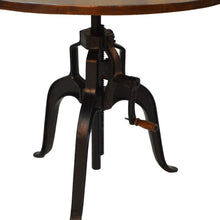 Load image into Gallery viewer, Adjustable Height And Solid Wood And Iron Pedestal Base Round Top Dining Table - Chestnut
