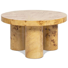 Load image into Gallery viewer, Nebula - Round Pillar Leg Coffee Table - Warm Natural Brown Burl
