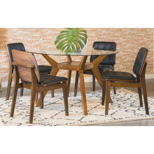 Load image into Gallery viewer, Flynn - 5 Piece Glass Top Dining Table Sets And Chairs - Brown