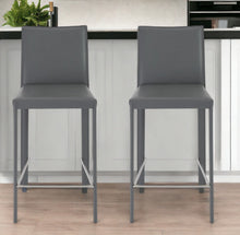 Load image into Gallery viewer, Steel Low Back Counter Height Bar Chairs (Set of 2) - Gray