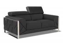 Load image into Gallery viewer, Italian Leather Loveseat - Gray