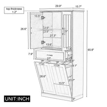 Load image into Gallery viewer, Modern Bathroom Storage Cabinet With Two Laundry Baskets, One Drawer, Adjustable Shelf