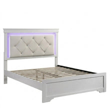Load image into Gallery viewer, Tufted Headboard Bed With LED Lighting