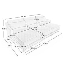 Load image into Gallery viewer, Stylish Sofa With Ottoman And Lumbar Pillows, Ergonomic Design