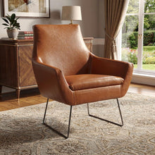 Load image into Gallery viewer, Retro Mod Distressed Faux Leather Arm Chair - Camel