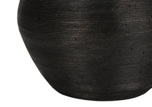 Load image into Gallery viewer, Concrete Round Table Lamp With Ivory Drum Shade - Black And Gold